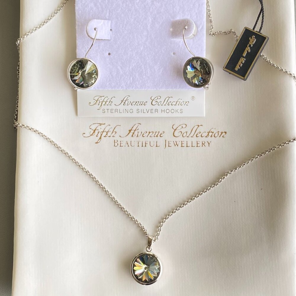 Butler Multi-Faceted Crystal Earrings & Necklace Set​​​